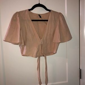 Zara pink tie top